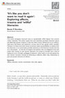 Research paper thumbnail of 'It's like you don't want to read it again': Exploring affects, trauma and 'willful' literacies