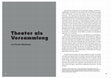 Research paper thumbnail of Theater als Versammlung (kurz)