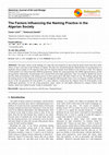 Research paper thumbnail of The Factors Influencing the Naming Practice in the Algerian Society