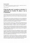 Research paper thumbnail of Cinq ans plus tard: première (et dernière ?) application de l'article 39 alinéa 4 de la Constitution