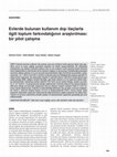 Research paper thumbnail of Evlerde bulunan kullanım dışı ilaçlarla ilgili toplum farkındalığının araştırılması: bir pilot çalışma