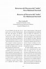 Research paper thumbnail of Retornos del Discurso del "indio". Para Mahmud Darwish