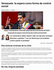 Research paper thumbnail of Venezuela la espera como forma de control social