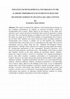 Research paper thumbnail of INFLUENCE OF DEVELOPMENTAL PSYCHOLOGY ON THE ACADEMIC PERFORMANCE OF STUDENTS IN SELECTED SECONDARY SCHOOLS IN GWAGWALADA AREA COUNCIL