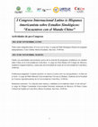 Research paper thumbnail of Programa  I Congreso Internacional Latino (e Hispano) Americanista sobre Estudios Sinológicos: "Encuentros con el Mundo Chino"