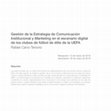 Research paper thumbnail of Gestión de la Estrategia de Comunicación Institucional y Marketing en el escenario digital de los clubes de fútbol de élite de la UEFA