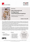 Research paper thumbnail of "Transcendence, Skepticism, and the Absolute in the Philosophy of Philo of Alexandria," October 27–28, Maimonides Centre for Advanced Studies, University of Hamburg