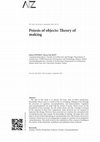 Research paper thumbnail of Poiesis of objects: Theory of making