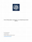 Research paper thumbnail of Factors affecting employee's performance: A case of Kabul based government employees Factors affecting employee's performance: A case of Kabul based government employees