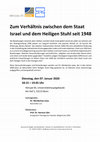 Research paper thumbnail of Zum Verhältnis zwischen dem Staat Israel und dem Heiligen Stuhl seit 1948