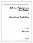 Research paper thumbnail of Software Requirements Specification for International Health Card