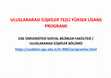 Research paper thumbnail of ULUSLARARASI İLİŞKİLER TEZLİ YÜKSEK LİSANS PROGRAMI