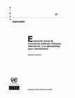 Research paper thumbnail of manuales Eval uación social de inversiones públicas: enfoques alternativos y su aplicabilidad para Latinoamérica