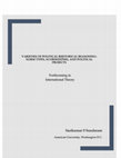 Research paper thumbnail of Varieties of political rhetorical reasoning: Norm types, Scorekeepers, and Political projects