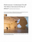 Research paper thumbnail of Performances in Undisclosed Time at Art Athina International Art Fair 2019 | Live Program curated by Sozita Goudouna with the participation of 30 artists