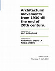 Research paper thumbnail of Architectural movements from 1930 till the end of 20th century.