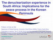 Research paper thumbnail of The denuclearization experience in South Africa: Implications for the peace process in the Korean Peninsula