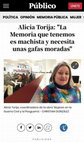 Research paper thumbnail of Alicia Torija: "La Memoria que tenemos es machista y necesita gafas moradas", en PÚBLICO -Alejandro torrús-, 29 enero 2020