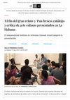 Research paper thumbnail of "'El fin del gran relato' y 'Pan fresco', catálogo y crítica de arte cubano presentados en La Habana". Por Waldo Fernández Cuenca. En Diario de Cuba, 2019