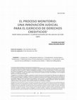 Research paper thumbnail of EL PROCESO MONITORIO: UNA INNOVACIÓN JUDICIAL PARA EL EJERCICIO DE DERECHOS CREDITICIOS 1 Small claims procedures: A judicial innovation for the exercise of credit rights