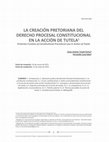 Research paper thumbnail of LA CREACIÓN PRETORIANA DEL DERECHO PROCESAL CONSTITUCIONAL EN LA ACCIÓN DE TUTELA 1 Pretorian Creation of Constitutional Procedural Law in Action of Tutela