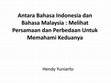 Research paper thumbnail of Antara Bahasa Indonesia dan Bahasa Malaysia : Melihat Persamaan dan Perbedaan Untuk Memahami Keduanya