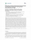 Research paper thumbnail of Community and Impact Based Early Warning System for Flood Risk Preparedness: The Experience of the Sirba River in Niger