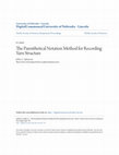 Research paper thumbnail of The Parenthetical Notation Method for Recording Yarn Structure