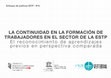 Research paper thumbnail of [Informe de política pública] La continuación de la formación de trabajadores en el sector de la ESTP