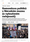 Research paper thumbnail of Samomluva politiků v Národním muzeu (s vyloučením veřejnosti)