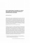 Research paper thumbnail of Post-Conditionality Regimes, EU-Africa Relations and the English School of International Relations