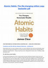 Research paper thumbnail of Atomic Habits: The life-changing million copy bestseller pdf THE PHENOMENAL INTERNATIONAL BESTSELLER -1 MILLION COPIES SOLD