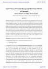 Research paper thumbnail of Green Human Resource Management Practices: A Review of Literature