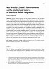 Research paper thumbnail of Was it really "Great"? Some remarks on the intellectual history of the Great Polish Emigration