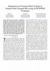 Research paper thumbnail of Elimination of Common Mode Voltage in Neutral Point Clamped MLI using ZCM-SPWM Technique