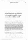 Research paper thumbnail of On ‘Negotiating the Balance between Personal Freedom and Really Cool Free Stuff’