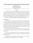 Research paper thumbnail of ROLE OF MICROFINANCE INSTITUTIONS IN RURAL DEVELOPMENT