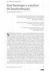 Research paper thumbnail of 2020 - José Saramago e a Poética da Insubordinação (Revista IEA-USP, n. 98)