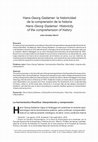 Research paper thumbnail of Hans-Georg Gadamer: la historicidad de la comprensión de la historia Hans-Georg Gadamer: Historicity of the comprehension of history