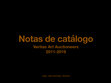 Research paper thumbnail of Notas de catálogo (2011-2019)