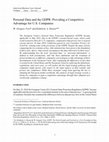 Research paper thumbnail of Personal Data and the GDPR: Providing a Competitive Advantage for U.S. Companies