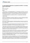 Research paper thumbnail of La responsabilidad obligacional en la pandemia de COVID-19 -Un enfoque desde la antijuridicidad