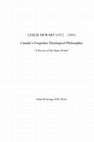 Research paper thumbnail of LESLIE DEWART (1922 – 2009) Canada’s Forgotten Theological Philosopher