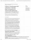 Research paper thumbnail of Crafting a 'critically-applied' PrEP collaboration in Memphis