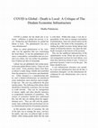 Research paper thumbnail of COVID is Global -Death is Local: A Critique of The Disdain Economic Infrastructure