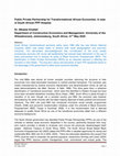 Research paper thumbnail of Public Private Partnership for Transformational African Economies: A case of South African PPP Hospital