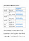 Research paper thumbnail of Control Systems Engineering - Bode plot, polar plot, root locus, Routh stability criterion Lecture notes