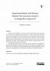 Research paper thumbnail of Experimentalism and literary dissent: the nouveau roman’s avantgardist engagement, in The Cultures of Dissent in Europe in the second half of the Twentieth Century, «Between Journal», Vol 10, No 19 , 2020, pp. 66-84