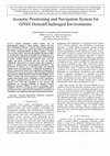 Research paper thumbnail of Acoustic Positioning and Navigation System for GNSS Denied/Challenged Environments