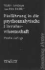 Research paper thumbnail of Walter Schönau/Joachim Pfeiffer: Einführung in die psychoanalytische Literaturwissenschaft. 2., aktualisierte und erweiterte Auflage. Stuttgart/Weimar: Metzler 2003 (Sammlung Metzler 259)